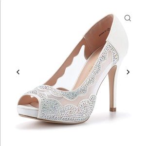 Dream Pairs Open Toe Rhinestone Pump Heels